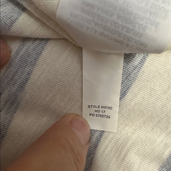 J. Crew Cream and Navy Striped Tee with Red Lip Accent - Picture 7 of 7